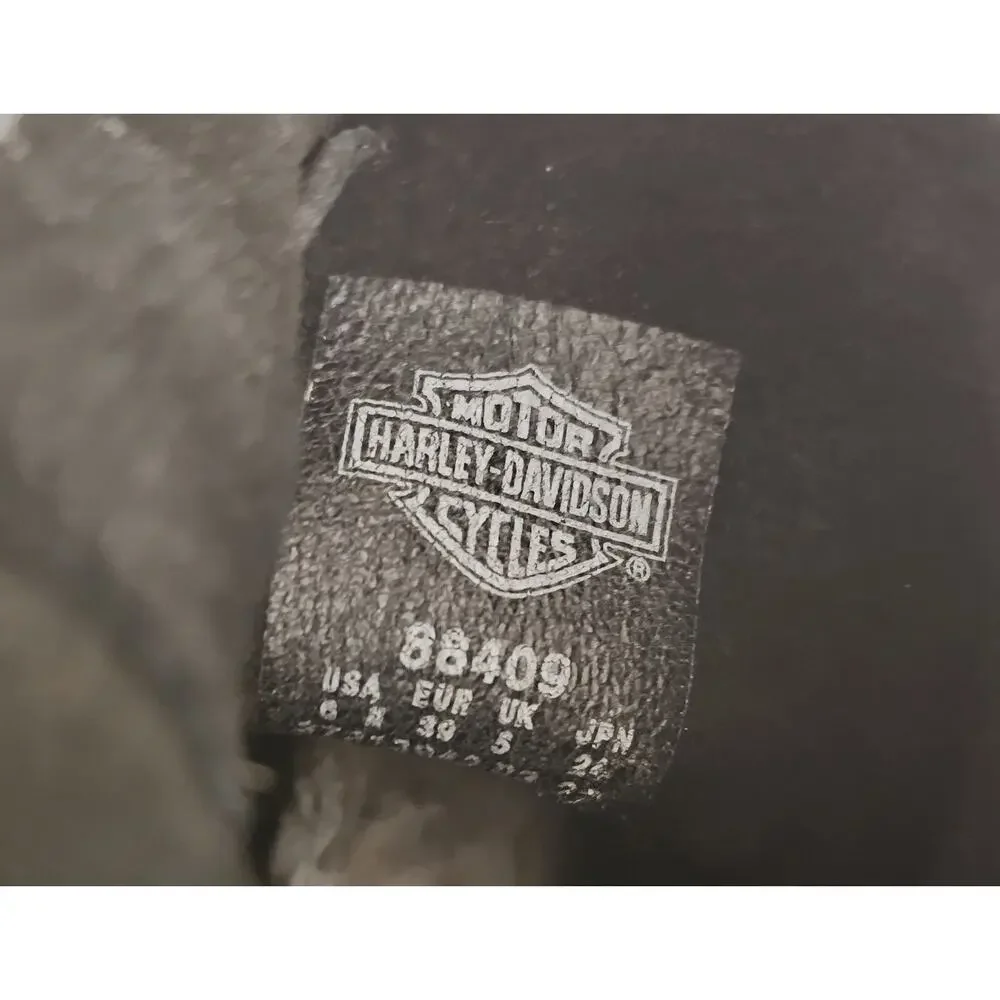 Harley Davidson 88409 Black Leather Motorcycle Boot Buckle Womens 6 Oil Resistan